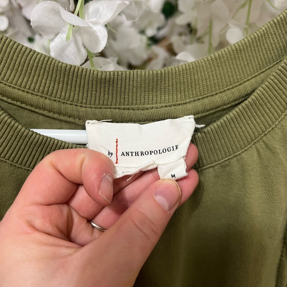 Anthropologie Green Baby Doll Blouse Top - Picture 10 of 12
